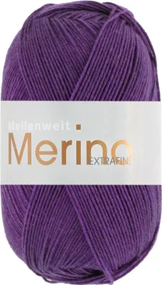 Produktbild von Lana Grossa MEILENWEIT 100 g MERINO EXTRAFINE weiche 4-fach Merino-Sockenwolle 420 m Farbe 2455 - Dunkelviolett