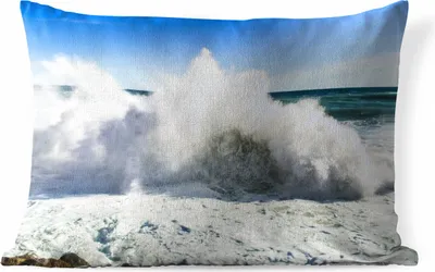 Produktbild von MuchoWow® Outdoor Kissen - Wellen - Meer - Italien - 60x40 cm - Wetterfest - Lounge Kissen - Zierkissen - Kissen für Innenräume