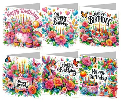 Immagine prodotto di Set di biglietti di auguri con decorazioni floreali in strass, kit per creare decorazioni per compleanni, Natale, festa della mamma (DP008)