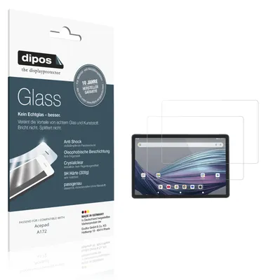 Produktbild von 2x Schutzfolie für Acepad A172 - Anti-Shock 9H Folie dipos Glass Kunststoffglas