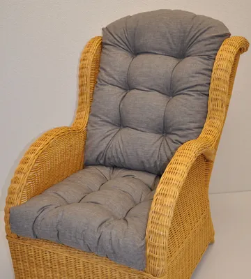 Produktbild von - Polster / Kissen / Ersatzpolster für Rattan Ohrensessel / Rattansessel , Colore Grigio (dunkel grau)