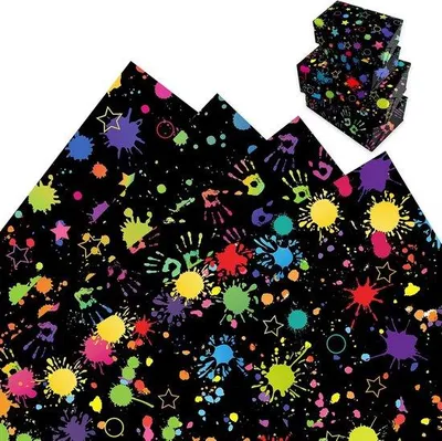 Produktbild von Famanu Geschenkpapier Neon 12 Blätter - Fluoreszierende Designs für kreative Anlässe