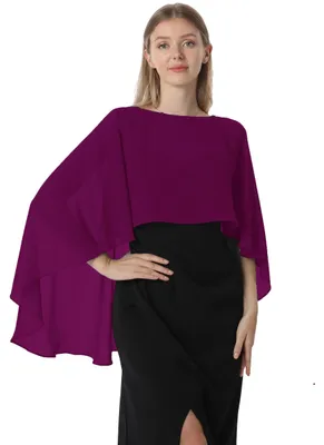 Immagine prodotto di Coprispalle eleganti per donna, scialli e stole in chiffon, ideali per occasioni serali