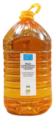 OLEJ SŁONECZNIKOWY DO GOTOWANIA I SMAŻENIA TŁOCZONY NA ZIMNO BIO 10 L - HORECA (BIO PLANET)