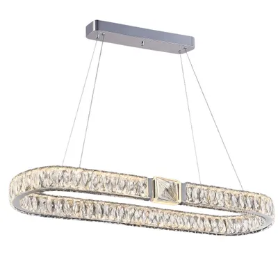Zdjęcie produktu dla Transilvania L - LED podłużny żyrandol kryształowy 80cm chrom nad stół