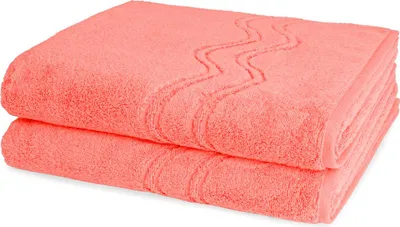 Produktbild von Ross Cashmere feeling 2 X Duschtuch im Set Walkfrottee aus Baumwolle 520 g/m², Weich saugstark mit Aufhänger Kordel, Wellenmuster und gewebte Bordüre elegant