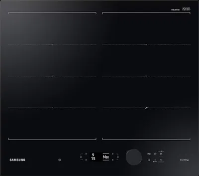 Produktbild von Samsung Autarkes Induktionskochfeld 60 cm, Glaskeramik, Schwarz, Schwarz, Integriert, 60 cm, Keramik, Keramik, 4 Zone(n)