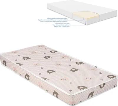 Produktbild von Kikkaboo Babybett-Matratze Memory Comfort, 120 x 60 x 12 cm Bindungsveredelung grün