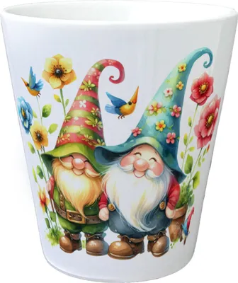 Produktbild von Gartenzwerge mit Blumen Blumentopf