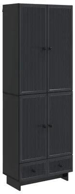 Zdjęcie produktu dla Zestaw szafek vidaXL, 2 szt., czarny, 66 x 34,5 x 95 cm, materiał drewnopochodny