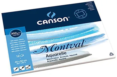 Produktbild von CANSON Aquarellblock "Montval" rundum geleimt 400 x 500 mm 12 Blatt