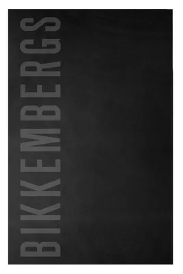 Produktbild von Schwarzer Herren-Badeteppich mit Vertikalpunkten und Stickerei, 90x168cm