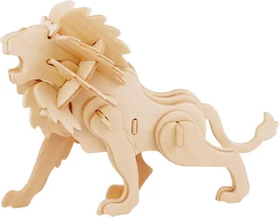 Image de Puzzle 3D en bois à construire - Lion