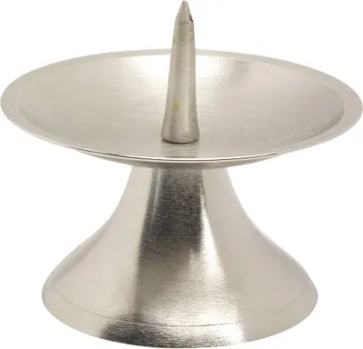 Produktbild von Scheibenleuchter Ø9cm Messing Vernickelt Kerzenleuchter Altarleuchter mit Dorn