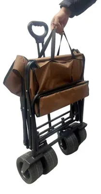 Obrázok produktu pre Skladací plážový vozík LUARO so stolíkom 2 v 1