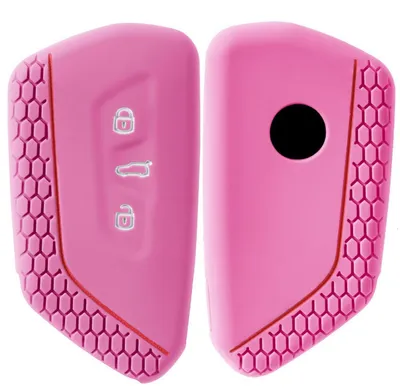 Productafbeelding van Siliconen sleutelbescherming voor VW Golf 8, ID3, Seat Leon MK4, Skoda Octavia, roze