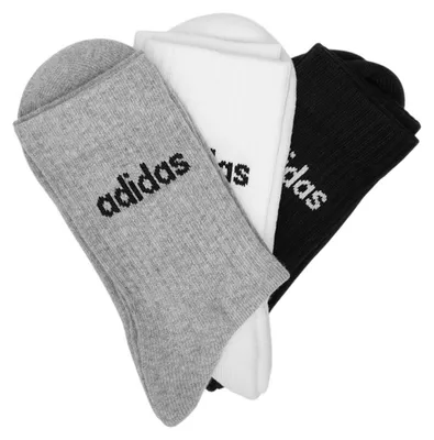 Image de Chaussettes Adidas « Linear » pour hommes/femmes unies (lot de 3) PP3138 (43 EU - 45,5 EU) (noir/blanc/gris)