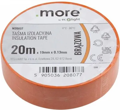 Immagine prodotto di Nastro isolante 19mm x 0,13mm MARRONE 20m