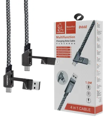 Obrázek produktu pro Kabel Denmen USB - Type-C / Type-C - Lightning, 3A, černý, model D66E