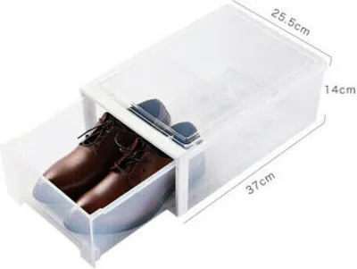DIFU 20x Schuhboxen Transparent: Stapelbare Aufbewahrungsboxen Für Schuhe & Kleinkram