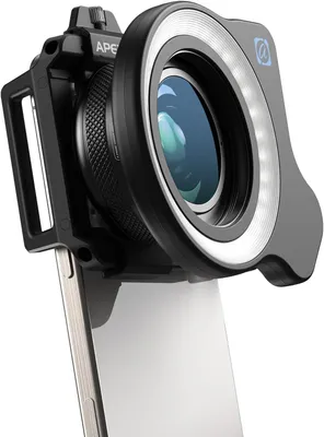 Produktbild von 10-20X Mikroskop Linse für Smartphones, 360° Ringlicht Makro-Objektiv , Anpassbare Farbtemperatur für Makrofotografie und Beauty