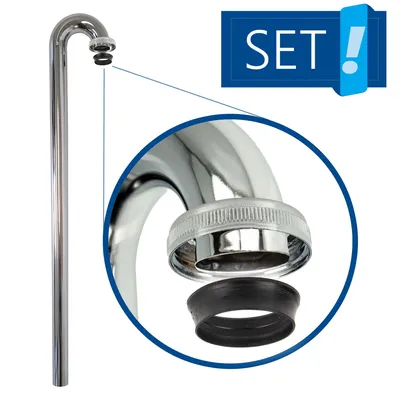 Produktbild von tecuro Bodenrohr, Länge 680 mm 180° Bogen, inkl. Keildichtung und Mutter