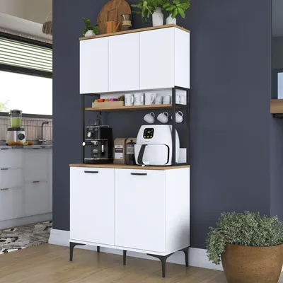 Productafbeelding van Skye Decor, JE193 - 3799, multifunctionele kast, notenhout, 100% melaminecoating, 90,2 x 40 x 184,2 cm