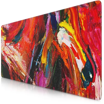 Image de Tapis de souris gaming Titanwolf XXL, 900 x 400 x 3 mm, sous-main, lavable, dos antidérapant, vitesse & précision, oilpaint-moderne