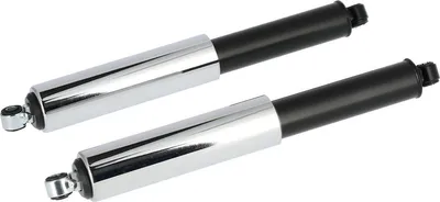 Produktbild von Set: Federbeine hinten, schwarz und Chromhülse, 345mm - Simson S50, S51, S53, KR51/1 Schwalbe, KR51/2 Schwalbe, SR4-3 Sperber, SR4-4 Habicht