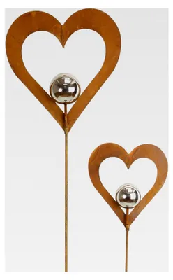 Produktbild von Herzstecker mit Silberkugel, 2er Set, 15 x 96 cm, 21 x 120 cm