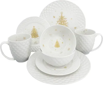 Obrázok produktu pre Vianočný jedálenský set Embos Golden Carol 8 ks