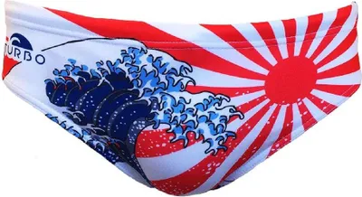 Image de Turbo Japan Kanji Slip de bain Rouge, Bleu M Homme Rouge, Bleu M