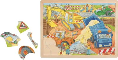 Immagine prodotto di GOKI puzzle in legno Sul cantiere 56 pezzi