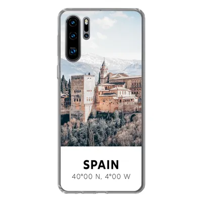Produktbild von MuchoWow® Handyhülle Schutzhülle Hülle für Huawei P30 Pro Spanien - Schloss - Vintage - Sommer Silikon Softcase Handy Hülle - Schutzdeckel