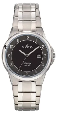Produktbild von Dugena 4460917 Herren-Armbanduhr, Titan-Gehäuse, Metall-Armband, Solarbetrieb