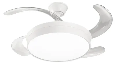 Immagine prodotto di Ventilatore da Soffitto con luce Perenz 7165 B CT Bianco - Ø 106 cm, 4 Pale a scomparsa, 6 Velocità, Motore DC 30W, Silenzioso