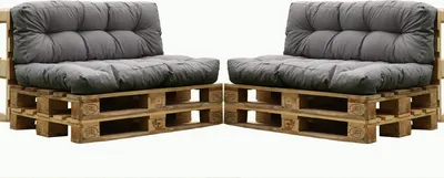 Produktbild von Palettensitzkissen 4er Set grau 120x80 cm und 120x40 cm Outdoor Indoor