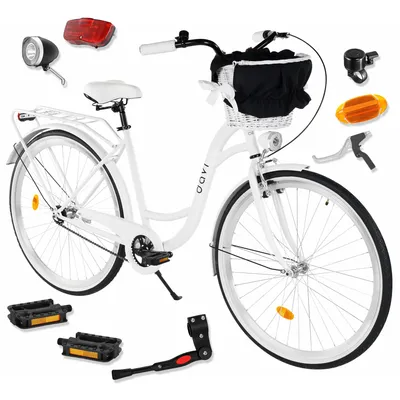 Produktbild von Damenfahrrad Davi Lila 28", 1 Gang, 155-180 cm, Weiß/Schwarz