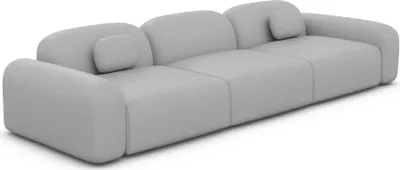 Produktbild von Echtleder 4-Sitzer Couch Nuvia Hellgrau
