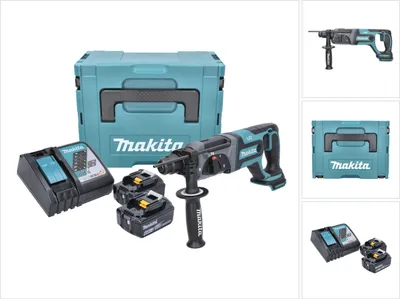 Produktbild von Makita DHR 241 RGJ Akku Bohrhammer 18 V 2,0 J SDS plus + 2x Akku 6,0 Ah + Ladegerät + Makpac
