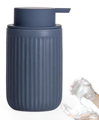 Zdjęcie produktu dla Dozownik do mydła w płynie, matowy, niebieski, 350 ml, ceramiczny, wielokrotnego napełniania, do kuchni i łazienki