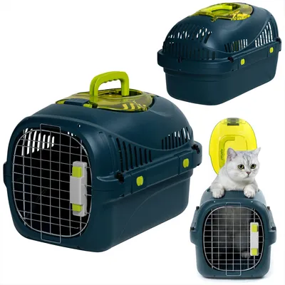 Katzen-Transportbox bis 5 kg, Kunststoff, Blau