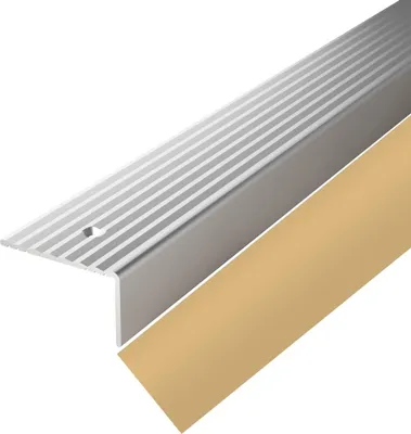 Obrázok produktu pre Profil na okraj schodov VILO – samolepiaci – hliníkový lištový profil – 37 x 20 mm x 93 cm – G220 – zlatý