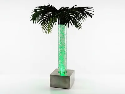 Image de Fontaine d'intérieur en acier inoxydable et acrylique, modèle "colonne d'eau luxueuse", 60 cm, Image générée par une IA