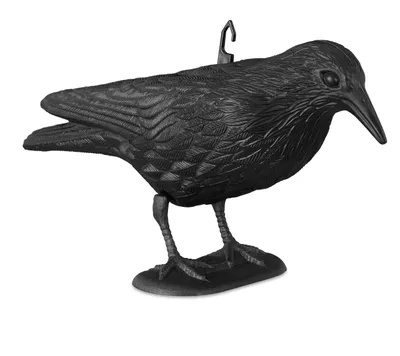 Stehende Krähe als Vogelscheuche, Dekofigur, schwarz, 20x33x12 cm