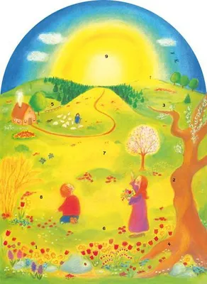 Produktbild von Osterkalender Ostersonne mit 9 Türchen von Palmsonntag bis Ostermontag
