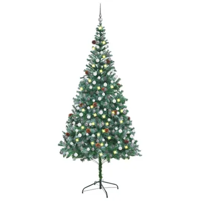 Obrázek produktu pro Umělý vánoční stromek s LED diodami a šiškami 210 cm , umělé vánoční stromky Design 2024