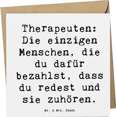Produktbild von Mr. & Mrs. Panda Grußkarte Spruch Wunderbare Therapeutin - Weiß - Geschenk, Ergotherapie, anlasskarte, verstehen, doppelkarte, Geduld, Einfühlungsvermögen, Beruf