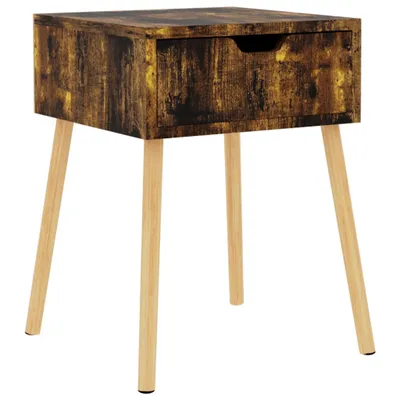 Produktbild von "2026 Aktion"Nachttisch für Schlafzimmer - elegantes Design - Nachtkommode - Räuchereiche 40x40x56cm Holzwerkstoff - Nachttische & -schränke NeuMöbel309556