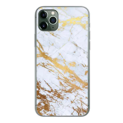 Produktbild von MuchoWow® Handyhülle Schutzhülle Hülle für iPhone 11 Pro Max Marmor - Gold - Weiß - Luxe - Marmoroptik - Glitzer Silikon Softcase Handy Hülle - Schutz